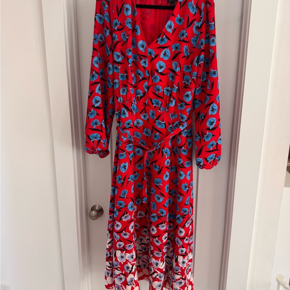 Floral Red and Blue Women's Dress